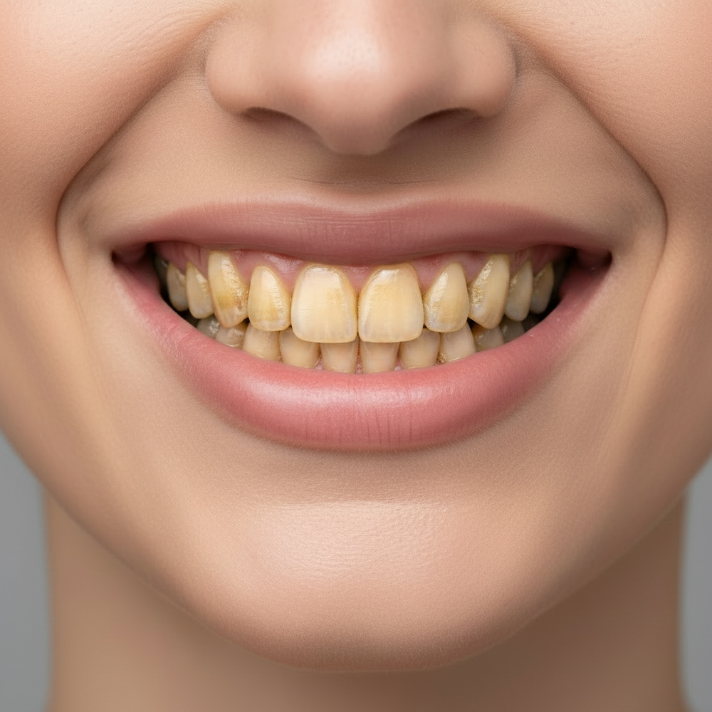 Yellow teeth matched